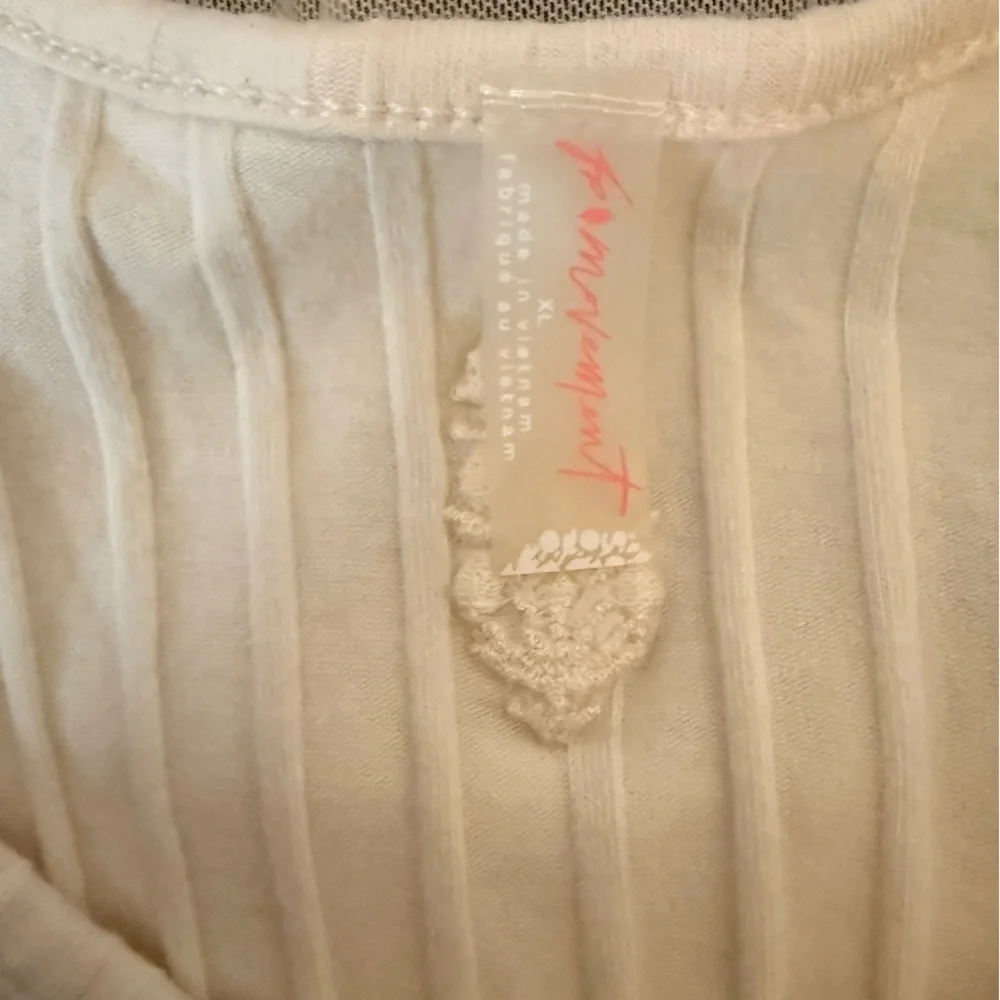 Free People Sheer Cream Long Sleeve Layered Top - Picture 4 of 4